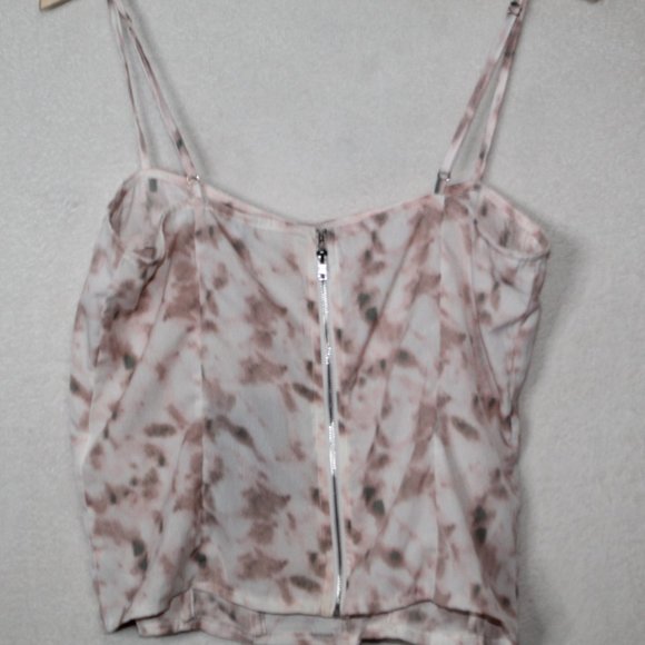 Pretty Little Thing women light pink tie dye print structured corset top size 10 - Picture 10 of 11